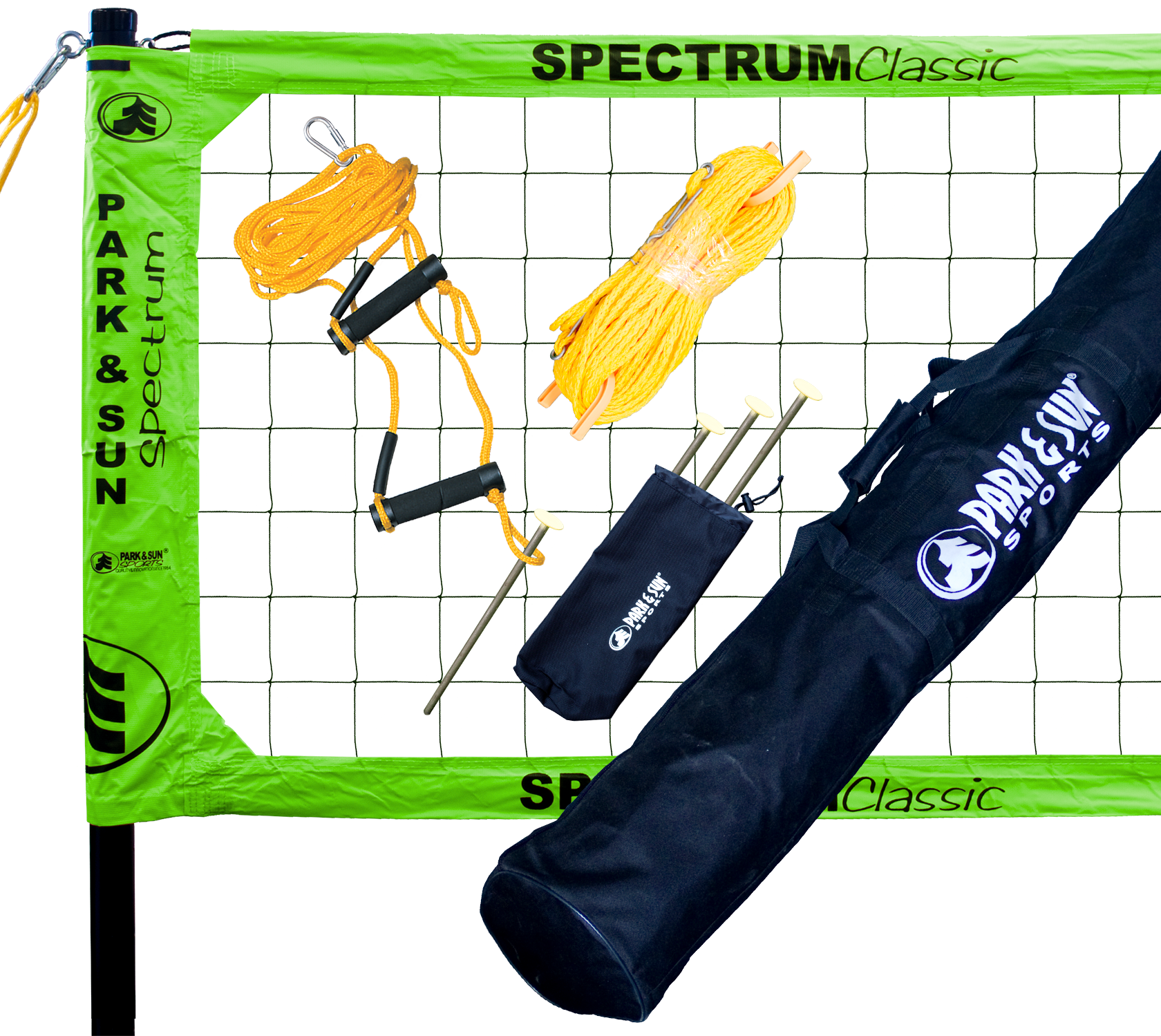 Best Rated Outdoor Grass And Beach Spectrum Classic Portable Volleyball Net System Park And