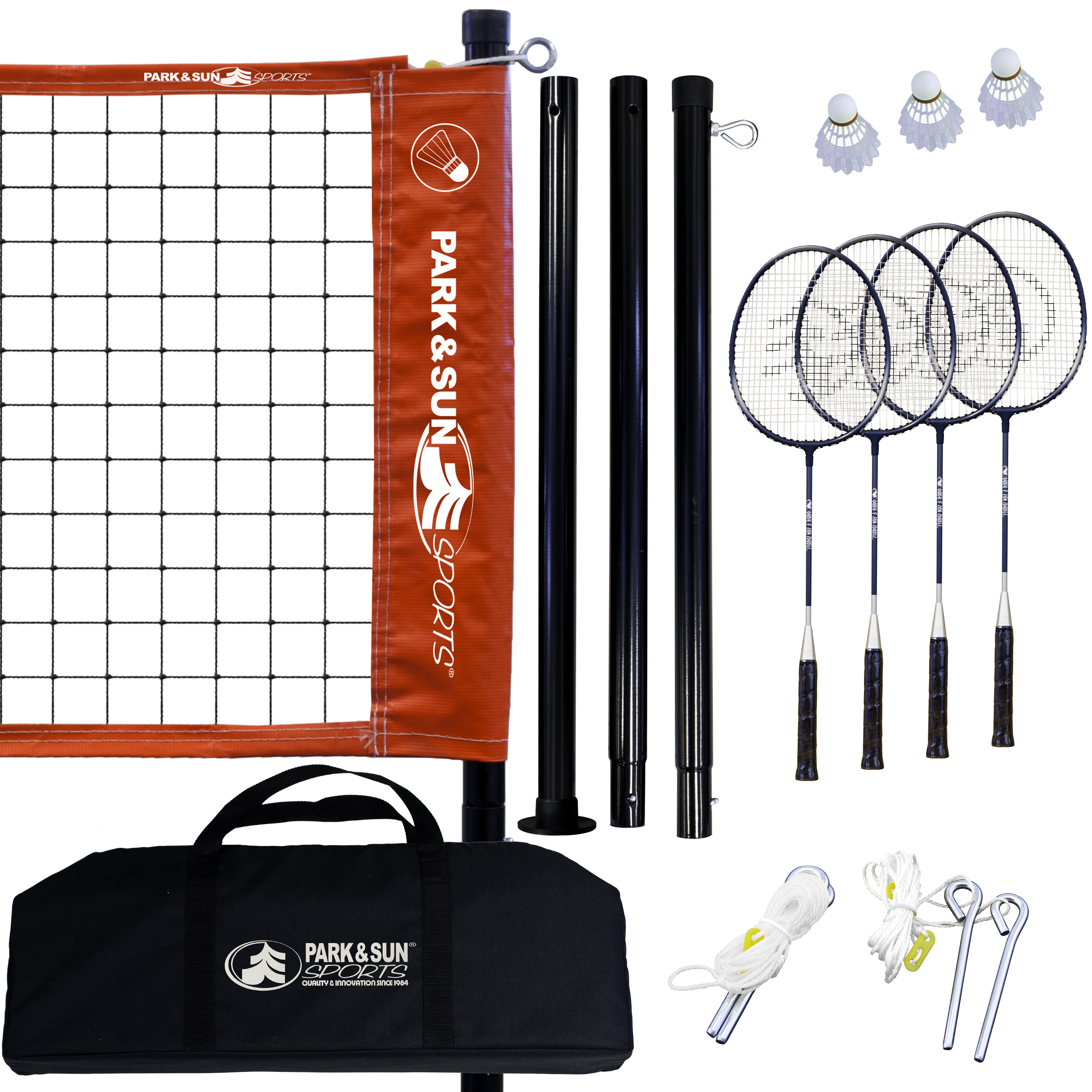 Badminton sport steel pole set
