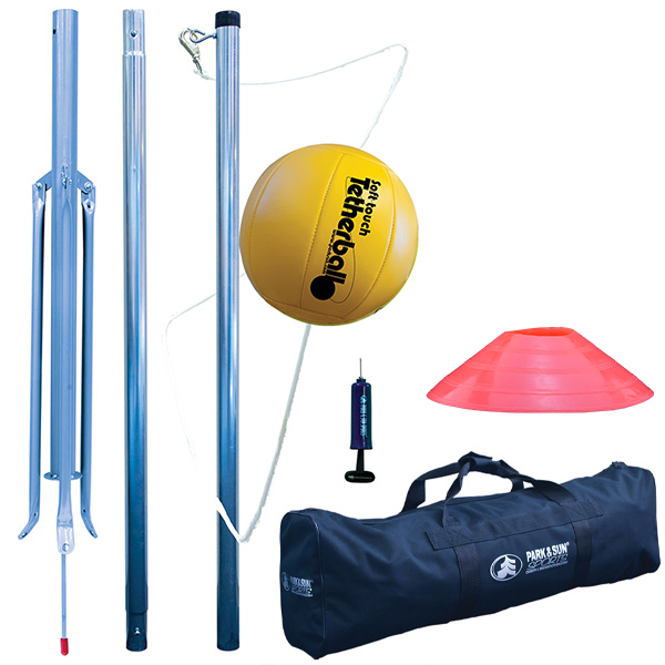 First and only true portable tetherball set