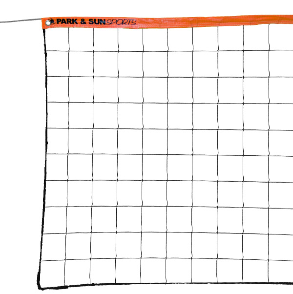Orange steel cable volleyball net 